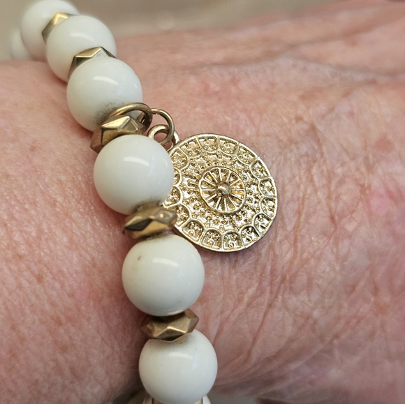 SET! Bronze Blown Glass Heart Pendant with Pearl and Beaded Bracelets - Picture 12 of 15